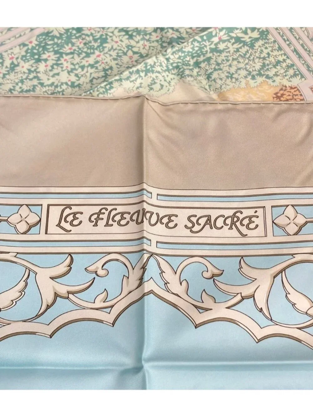 Hermes Scarf Carre 90 Silk 100% le Fleuve Sacre Sacred River